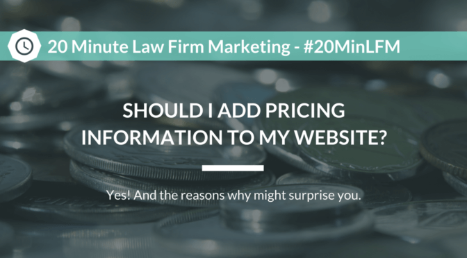 20 MInute Law Firm Marketing Pricing on Law Firm Website