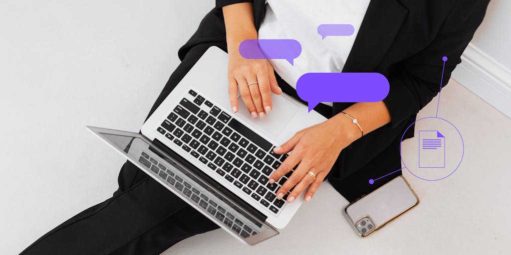 A close-up shot of a person’s hands typing on a laptop, with a digital overlay of a secure data room interface. The image should convey a sense of security and technology, emphasizing the digital aspect of data management.