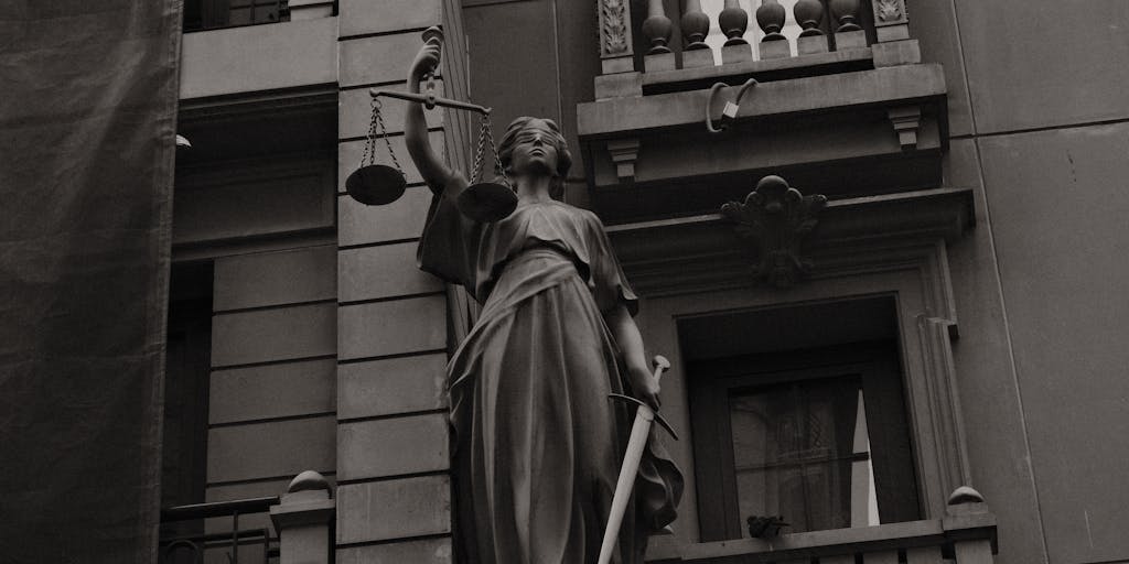 A creative composition showing a lawyer standing confidently in front of a large, ornate building that represents the Mongolian legal system. The lawyer is holding a briefcase and looking towards the camera, with a determined expression that conveys professionalism and success.