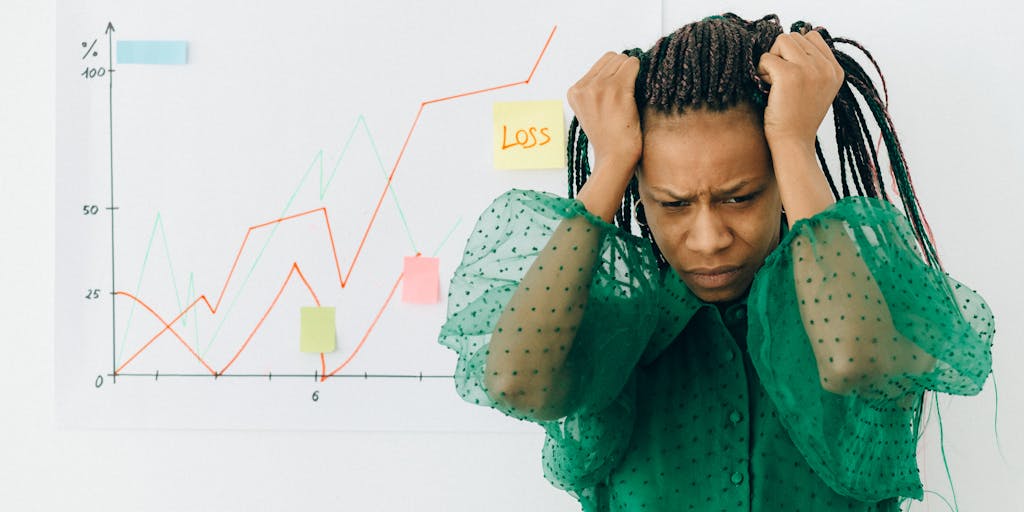 A split image showing a person looking frustrated with a pile of bills on one side, and on the other side, the same person looking relieved while viewing the Yet Another Mail Merge pricing on a tablet. This juxtaposition highlights the ease of email marketing solutions.