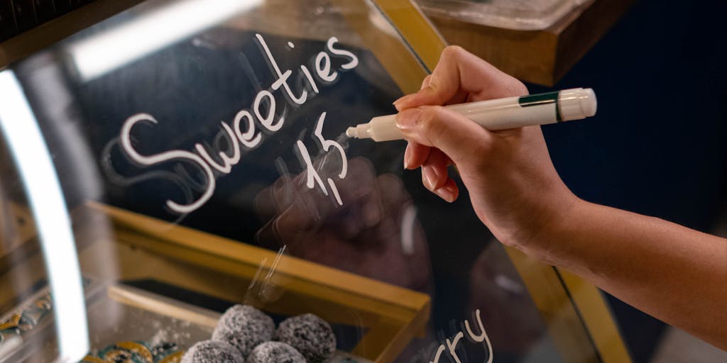 A conceptual image of a person holding a magnifying glass over a price tag, symbolizing the scrutiny and analysis involved in setting prices. The background is a blurred retail environment, highlighting the retail aspect of pricing.