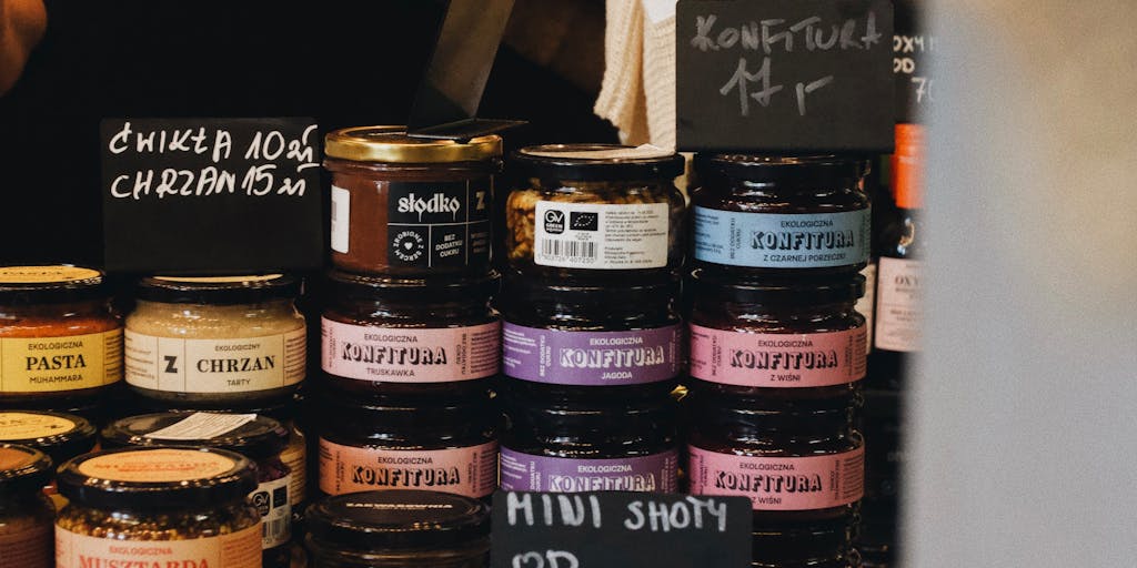 A creative flat lay of various products with price tags attached, arranged artistically on a wooden surface. The products should represent different industries, showcasing the concept of engage pricing across various markets.