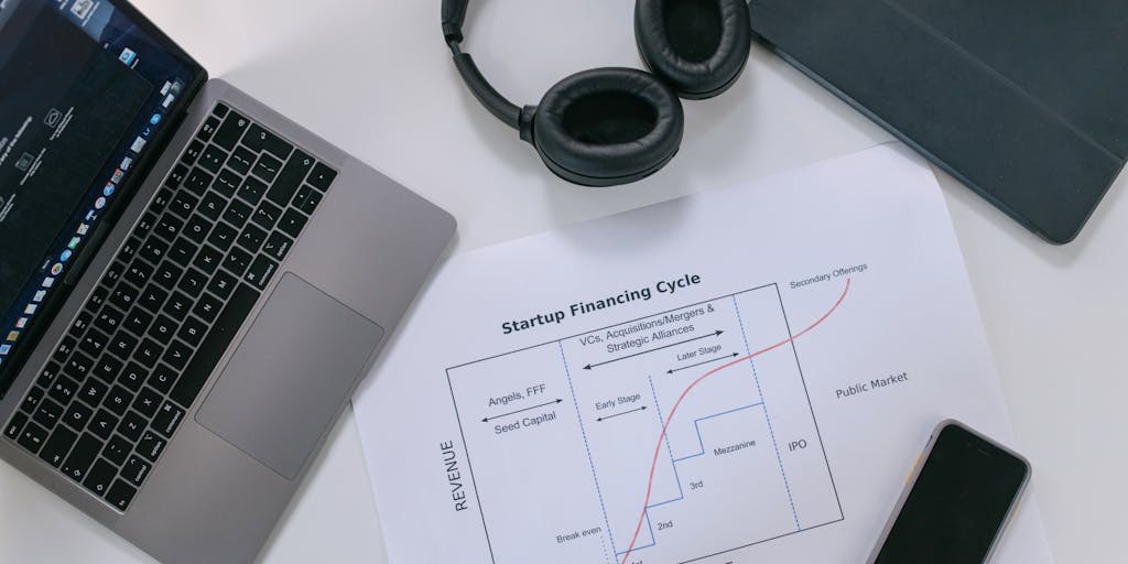 A vibrant office space filled with creative professionals brainstorming over mobile advertising strategies. The scene captures a diverse team gathered around a table with laptops, sketches, and mobile devices, showcasing a dynamic and collaborative environment.