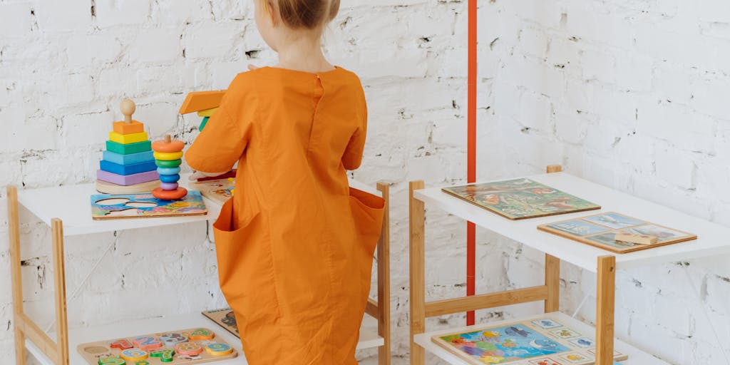 A split image showing two scenarios: on one side, a young child playing with toys, and on the other side, a teenager studying for exams. The contrasting ages symbolize the transition from childhood to adolescence, highlighting the age at which child support typically ends.